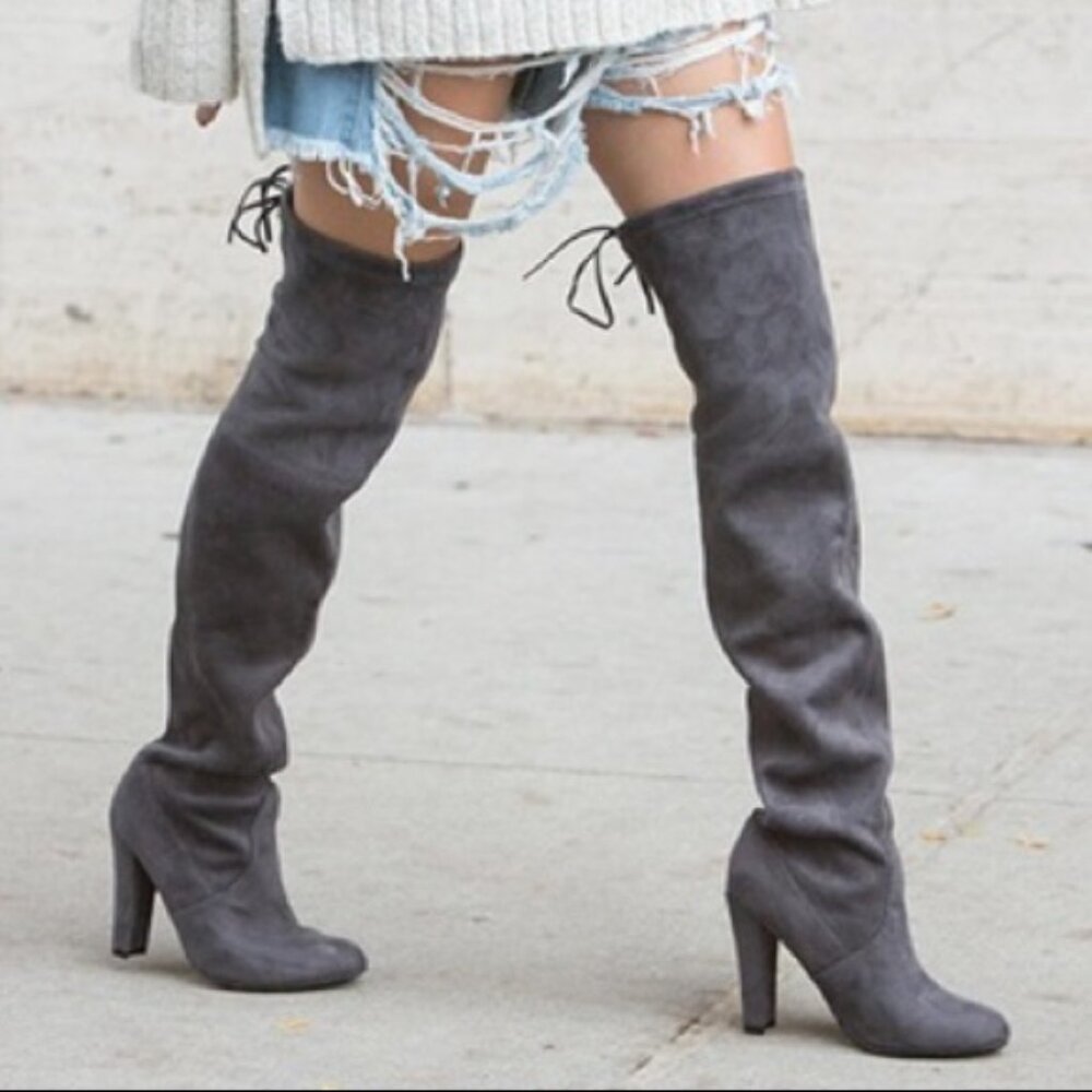 New In Box Steve Madden “Gorgeous” Gray Boot Size… - image 1
